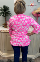 V-Neck 3/4 Sleeve Frill Top - BPCP