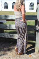 Black & Gold Paisley Wrap Palazzo Pant