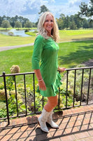 Alexa Tiered Suede Dress - Green