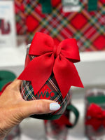 Christmas Plaid - Stemless Wine Cup 12oz