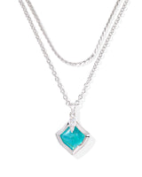 Joelle Silver Bright Aqua Illusion Multi Strand Necklace