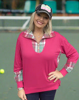 Juniper Plaid Pullover – Pink
Cozy, stylish, and festive—our Juniper Plaid Pullover in Pink is a winter must-have! ❄️💖 Featuring a classic plaid design, this soft and stretchy pullover adds a cheerful touch to any outfit. The quarter-zip with elegant gold zipper makes it easy to layer and adds a chic finishing detail. Perfect for holiday gatherings, casual outings, or relaxing at home.