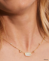 Disney | Kendra Scott Gold Mickey Mouse Elisa Pendant Necklace in Iridescent Drusy