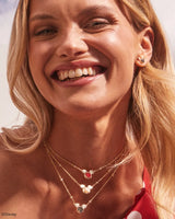 Disney | Kendra Scott Gold Mickey Mouse Pendant Necklace in Bright Red Drusy