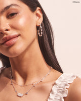 Disney | Kendra Scott Silver Mickey Mouse and Minnie Mouse Hoop in White Crystal