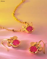 Disney | Kendra Scott Gold Minnie Mouse Pendant Necklace in Hot Pink Drusy