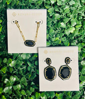 Kendra Scott earrings and necklace set black agate