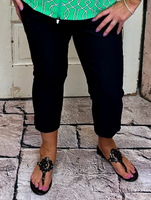 The Lulu-B Bangladine Contemporary Pull-on Capris are a warm-weather staple designed for comfort, polish, and everyday versatility. Crafted from Lulu-B’s signature bangladine fabric, these capris offer a smooth, structured feel with just the right amount of stretch. The contemporary fit creates a flattering silhouette that moves easily from casual days to dressed-up outings. Lightweight, comfortable, and travel-friendly, these capris are a go-to piece you’ll reach for again and again.