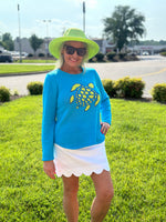 Stay cozy and stylish in this crewneck sweater crafted from a soft 55% acrylic and 45% cotton blend. Features a classic fit and a 25.5" center back length. Easy care — just machine wash cold and line dry.