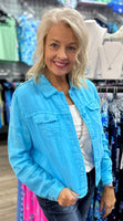 Lulu-B Linen Travel Jacket – lightweight, washable linen with chest pockets & a flattering fit. Perfect for layering.