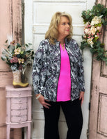 Upgrade your fall style with the Lulu B Jacket! Featuring UPF50+ cooling fabric, a two-way zipper, mock neck, and front pockets for comfort and function.