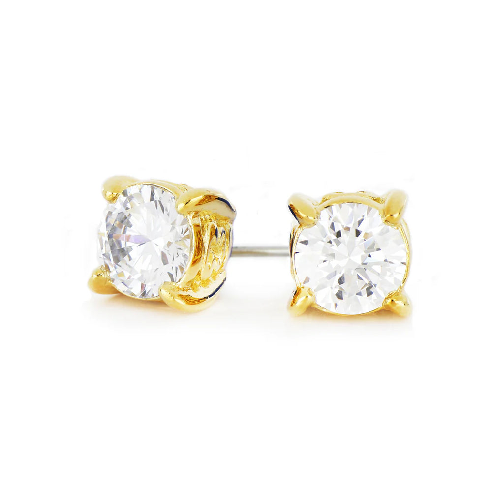 M5347-GF00 - Diamante 4 Carat Stud Earrings Gold