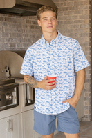Simply Southern
Mens Simply Southern
Mens button down top
marlin fish button down
blue fish
