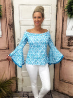 Michelle Top - Hand Painted Turquoise