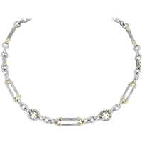 N5459-A005 Cordão Collection - Large Oval & Circle Two-Tone Necklace