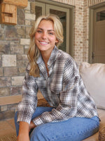 Plaid Shacket - Grey