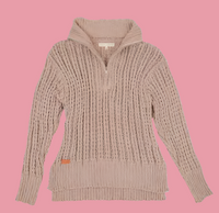 Quarter Zip Soft Sweater - Tan