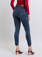 High-Rise Tummy Control Step Hem Skinny