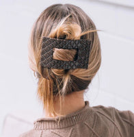 Quilted Rectangle Flat Clip - Truly Taupe