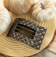 Quilted Rectangle Flat Clip - Truly Taupe