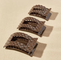 Quilted Rectangle Flat Clip - Truly Taupe