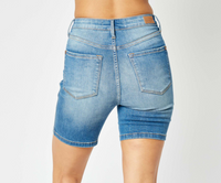150269 Judy Blue - HW Tummy Control Double Button Bermuda Shorts