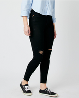 88562 Judy Blue - HW Black Destroy Raw Hem Skinny