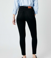 88562 Judy Blue - HW Black Destroy Raw Hem Skinny