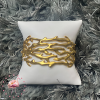 Shea Statement Cuff Bracelet in Vintage Gold White Pearl