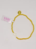 Simply Southern Positivity Pearl Bracelet with gold-tone and pearlescent beads plus signature logo charm â stylish womenâs bracelet from Sweet Southern Charm