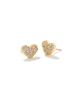 Ari Pave Crystal Heart Earring in Gold