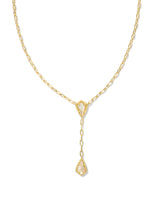 Camry Gold Y Necklace in Golden Abalone