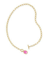 Daphne Gold Link and Chain Necklace in Azalea Illusion