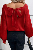 Bow Back Sweater - Red