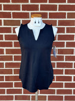 Sleeveless Keyhole Top - Black