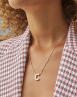 Letter C Pendant Necklace in Gold