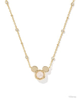 Disney | Kendra Scott Gold Mickey Mouse Pendant Necklace in Freshwater Cultured Pearl