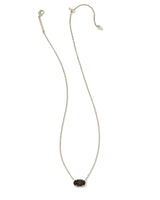 Grayson Short Necklace - Silver Black Cats Eye