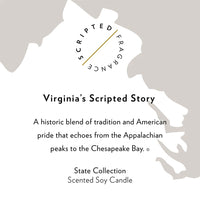 Scripted Fragrance Glass Jar Candle  - Virginia