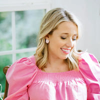Pink Millie Enamel Present Stud Earrings