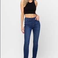 Jelly Jeans - Mid-Rise Pull On Dark Wash Skinny