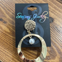 Hammered Gold Oval Pendant