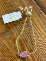 Elaina Gold Adjustable Chain Bracelet in Mulberry Drusy