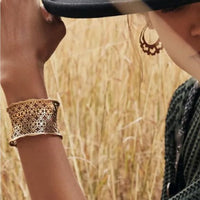 Candice Gold Cuff Bracelet Filigree Mix