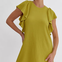 Chartreuse Ribbed Sleeveless Dress