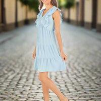 Knit Ruffled Dress - Ice