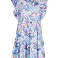 Ruffle Sleeve Dress - Watercolor