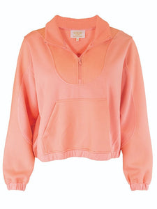 Quarter Zip Pullover - Coral