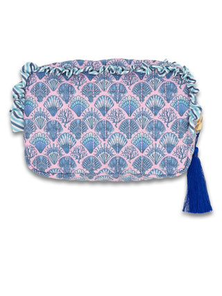 Quilted Cosmetic Bag - Shells