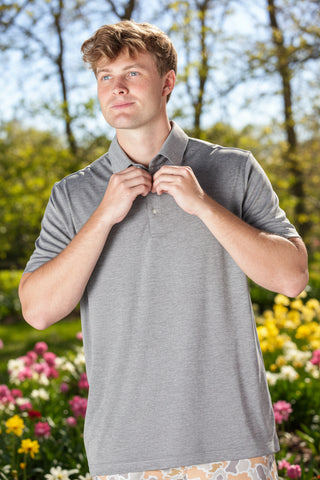 Mens Polo - Heathered Grey